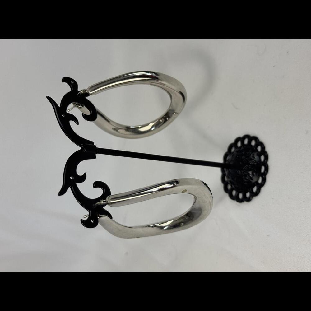 14k White Gold Teardrop Hoop Earrings - Italian Design